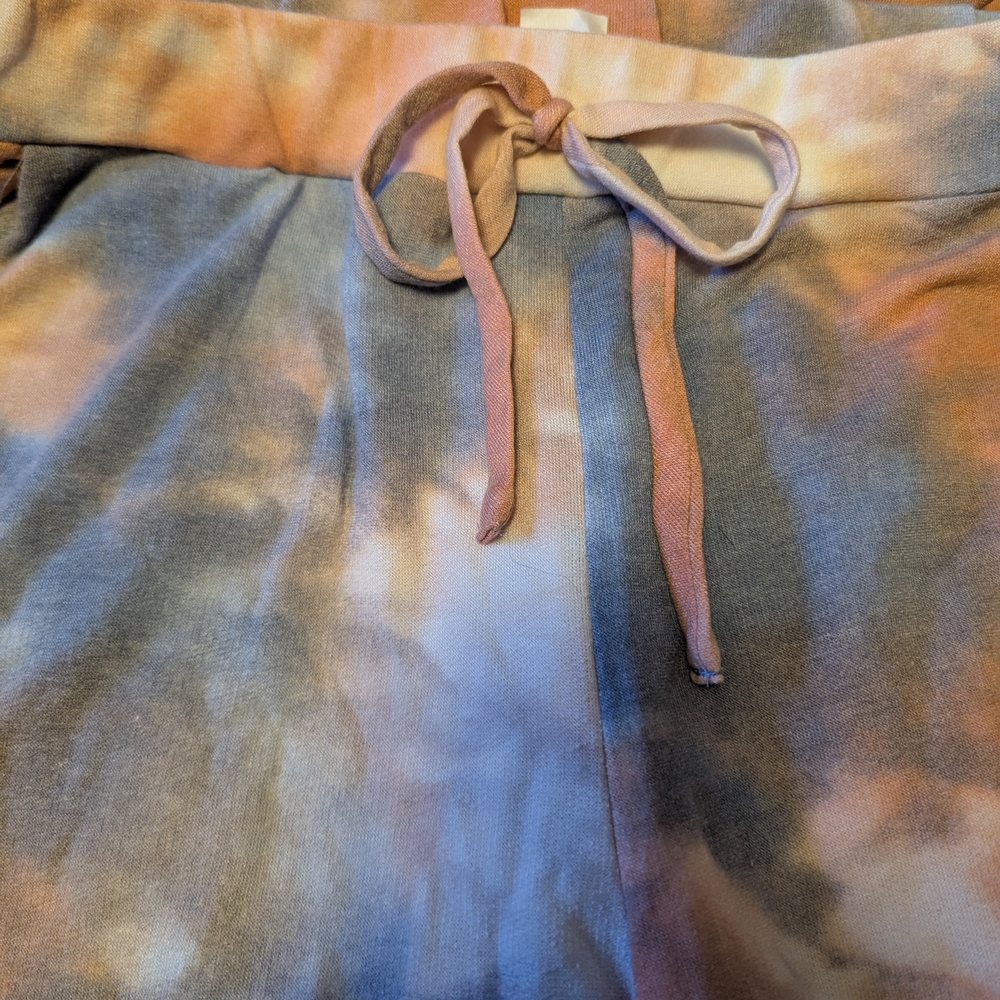 BiBi Women's Tie-Dye Casual Two Piece Lounge Set - Blue and Orange, NWOT - Picture 12 of 16